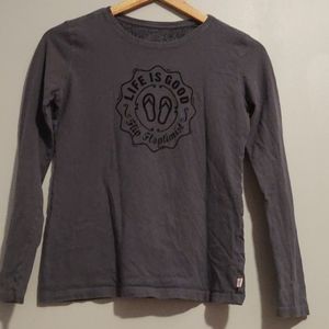 Dark gray life is good long sleeve t-shirt